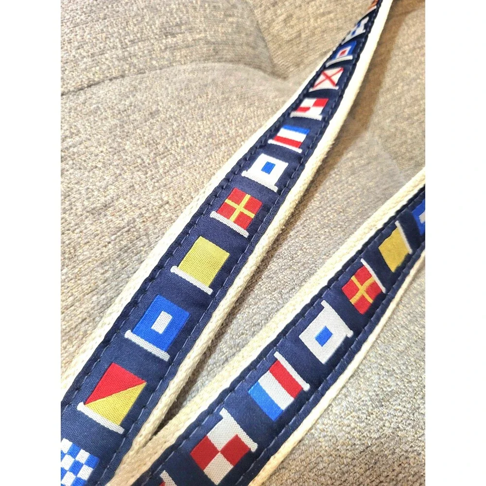Men's Belt Zep Pro US Made Flags Navy Canvas Brass Buckle Dad Classic Size 42